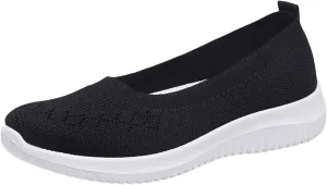 Women's Athletic Shoes Lightweight Woven Orthopedic Breathable Shoes Casual Slip on Walking Shoe Comfortable Walking Sneakers with Arch Support