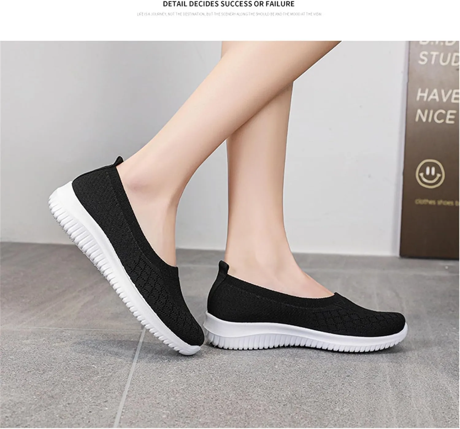 Women's Athletic Shoes Lightweight Woven Orthopedic Breathable Shoes Casual Slip on Walking Shoe Comfortable Walking Sneakers with Arch Support