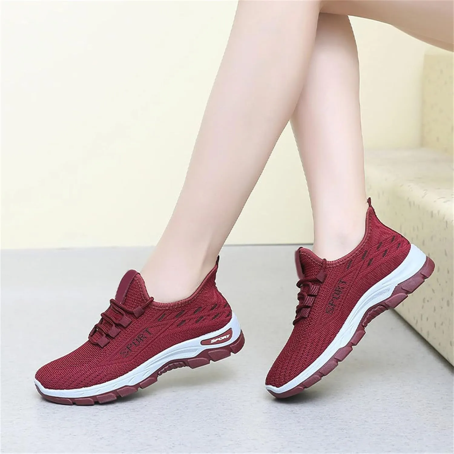 Women's Casual Orthopedic Sneakers Lightweight Breathable Mesh Walking Shoes Summer Comfortable Soft Sole Slip On Sneakers Athletic Workout Sports Tennis Shoes with Arch Support