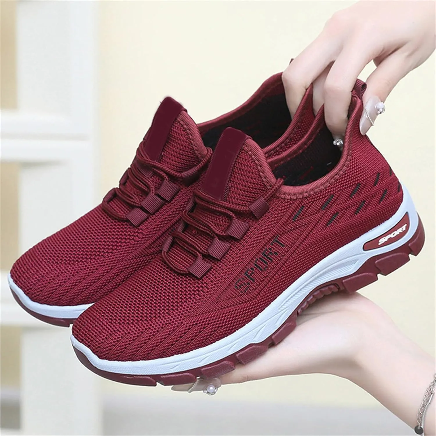 Women's Casual Orthopedic Sneakers Lightweight Breathable Mesh Walking Shoes Summer Comfortable Soft Sole Slip On Sneakers Athletic Workout Sports Tennis Shoes with Arch Support