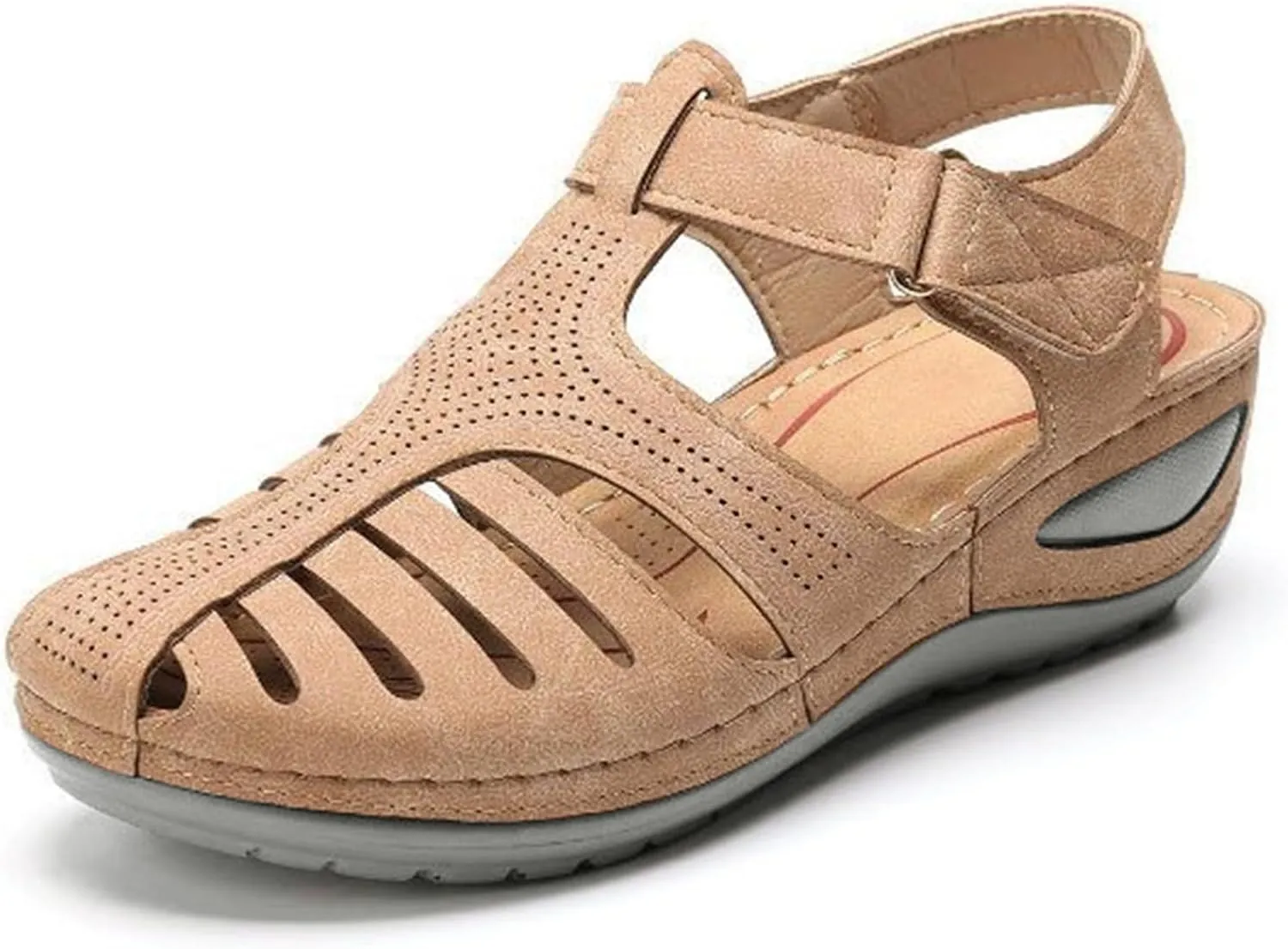 Womens Dressy Slide Sandals Memory Foam Barefoot Comfortable Summer Casual Shoes Adjustable Buckle Arch Support Beach Fashion Orthopedic Shoes for Women