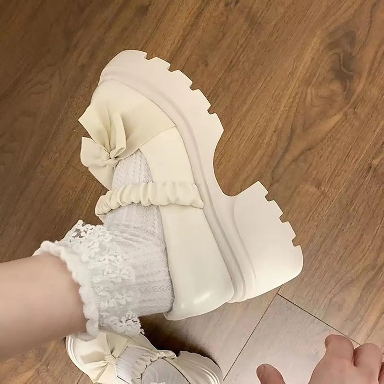 Women’s Elegant Mary Jane Shoes Bow Chunky Heel Loafers Elastic Band Business Work Shoes Slip On Work Shoes