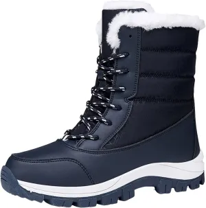 Women's Mid-Calf Boots Water Proof Winter Snow Boots Non Slip Thick Bottom Ski Boots Mid-Calf Snow Boots