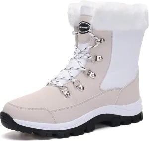 Women's Mid Calf Fur Winter Outdoor Snow Boots Warm Waterproof Comfortable