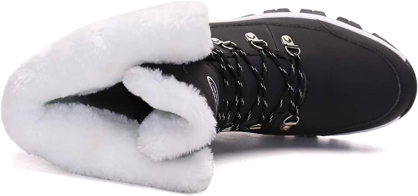 Women's Mid Calf Fur Winter Outdoor Snow Boots Warm Waterproof Comfortable