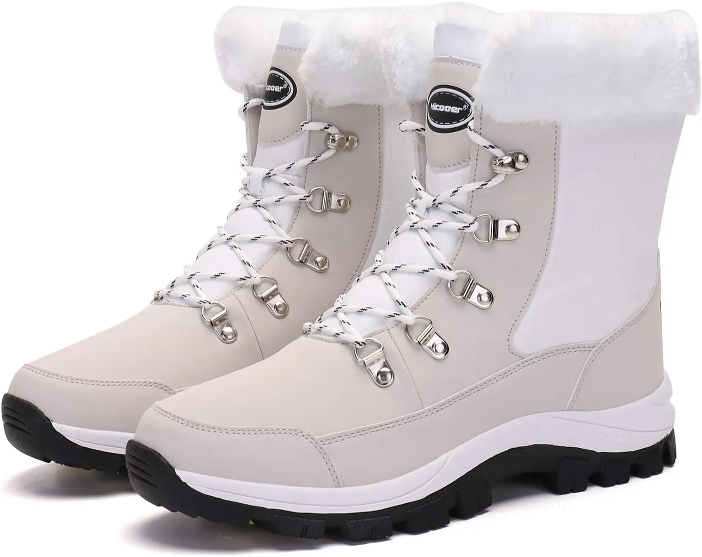 Women's Mid Calf Fur Winter Outdoor Snow Boots Warm Waterproof Comfortable