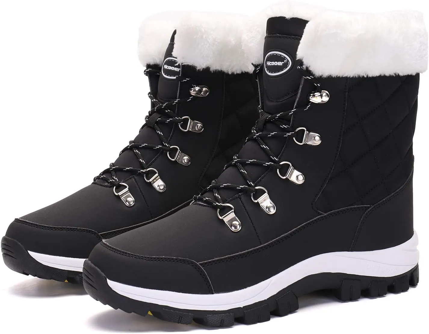 Women's Mid Calf Fur Winter Outdoor Snow Boots Warm Waterproof Comfortable