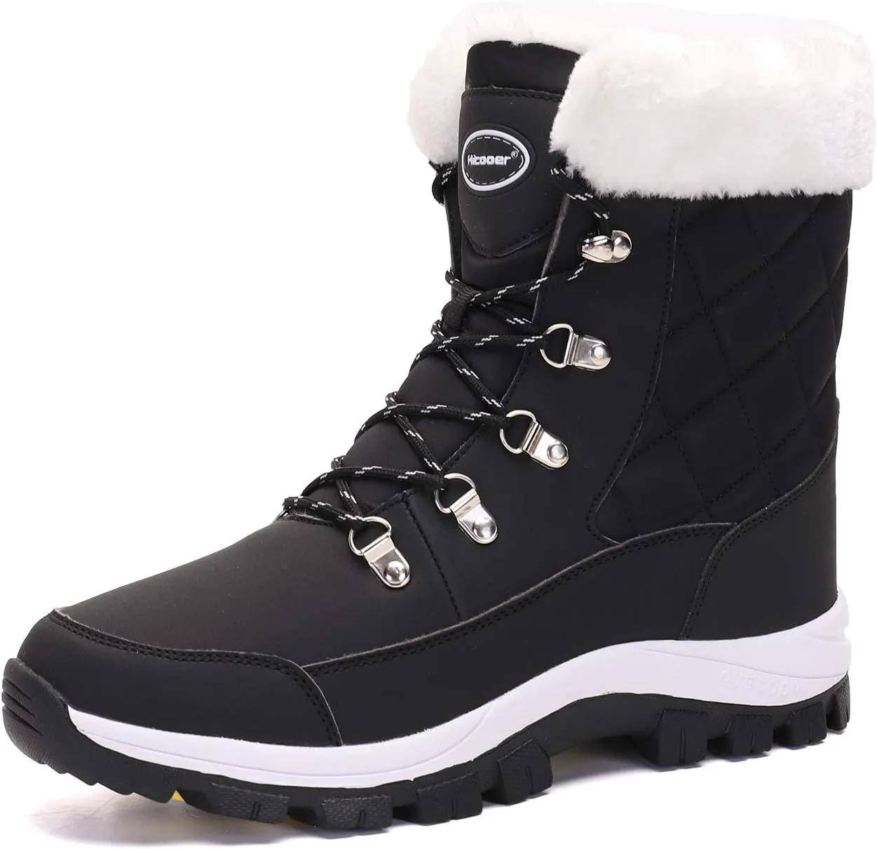 Women's Mid Calf Fur Winter Outdoor Snow Boots Warm Waterproof Comfortable