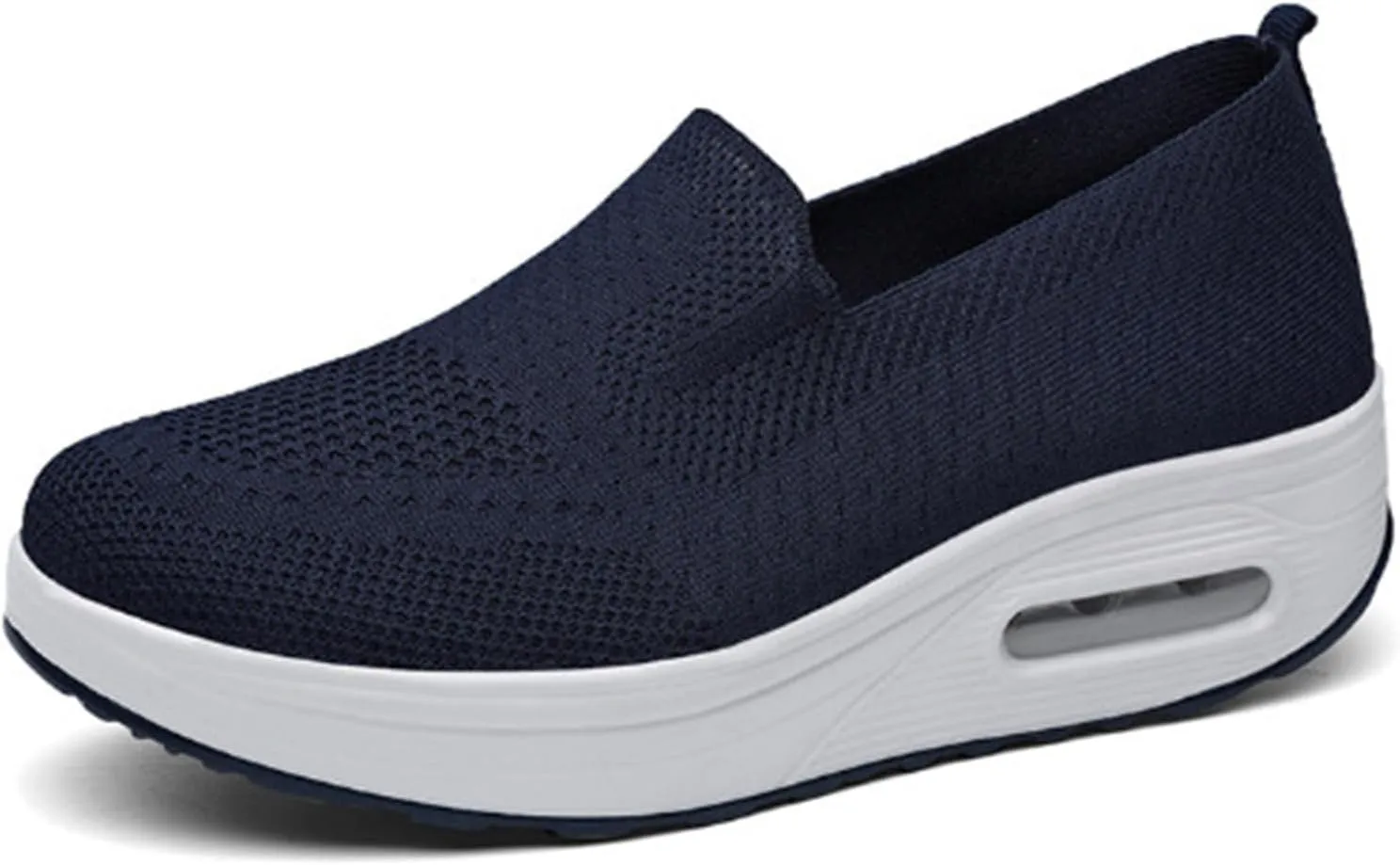Women's Orthopedic Sneakers Summer Casual Breathable Mesh Hollow Out Slip on Walking Shoes Trendy Comfortable Air Cushion Stretch Diabetic Platform Sneakers with Arch Support