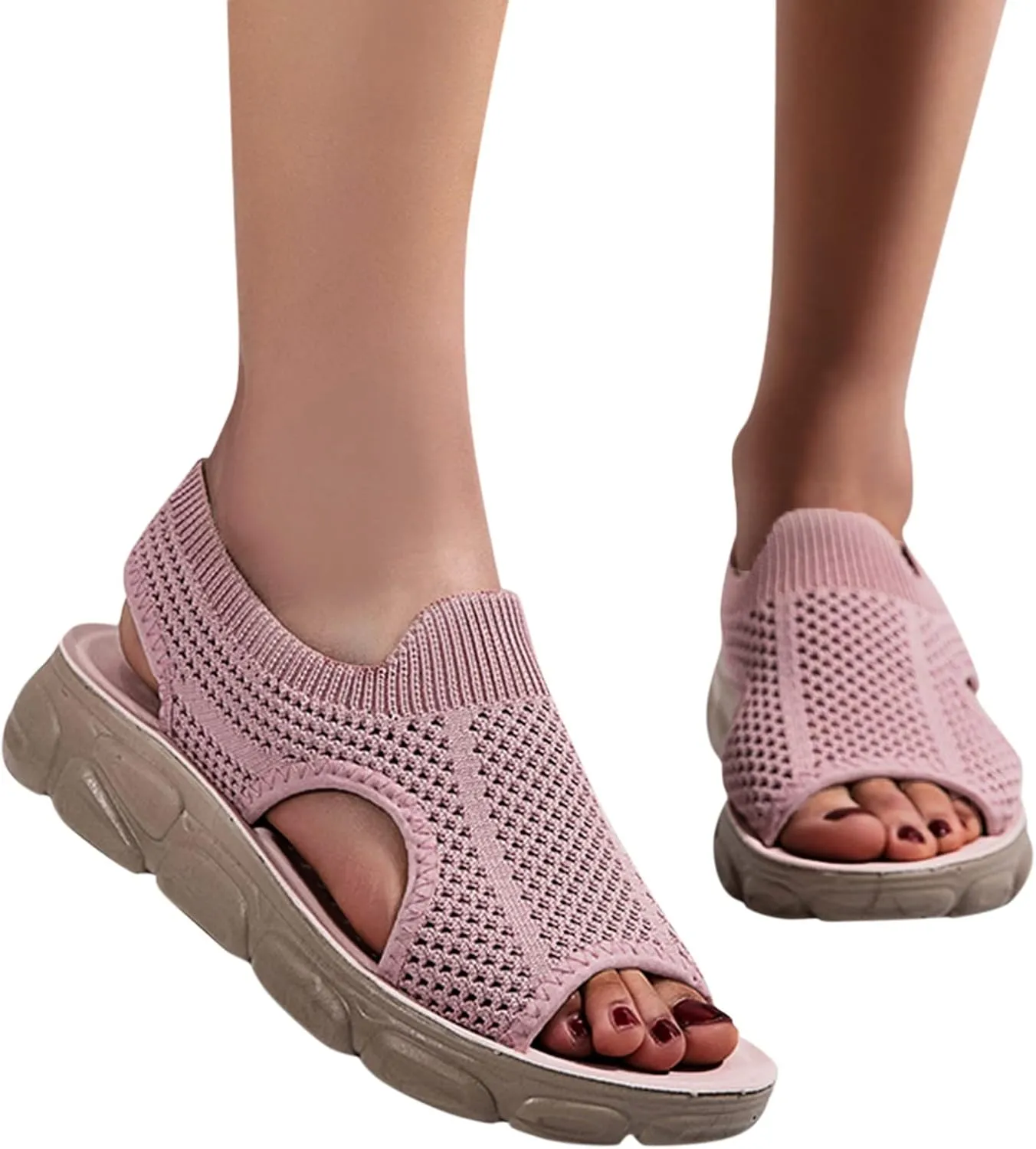 Womens Platform Wedge Sandals Dressy Summer Shoes Comfortable Ankle Strap Open Toe Boho Espadrille Slides for Casual Beach Walking Outdoor Activities Orthopedic Shoes for Women