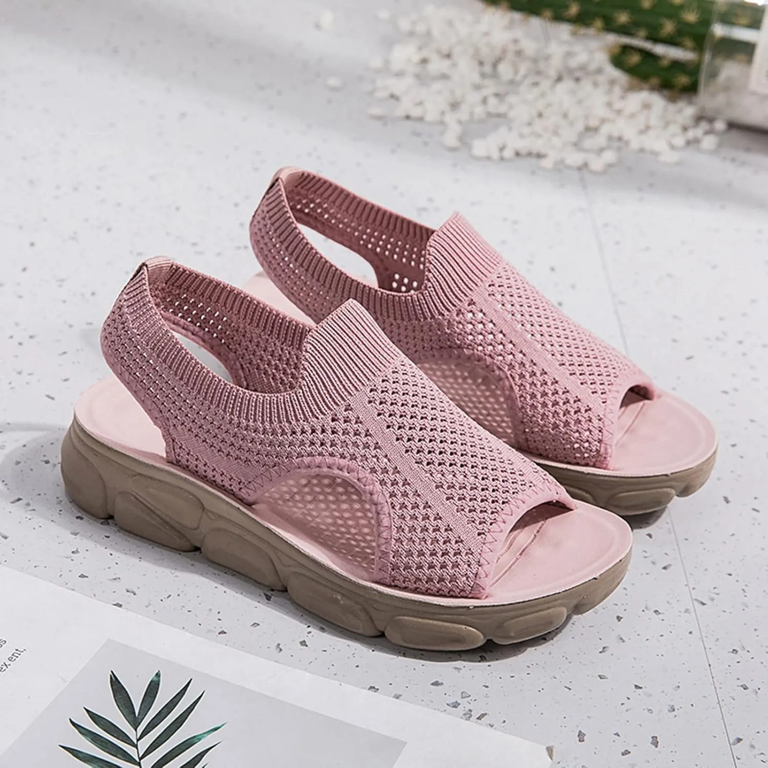 Womens Platform Wedge Sandals Dressy Summer Shoes Comfortable Ankle Strap Open Toe Boho Espadrille Slides for Casual Beach Walking Outdoor Activities Orthopedic Shoes for Women