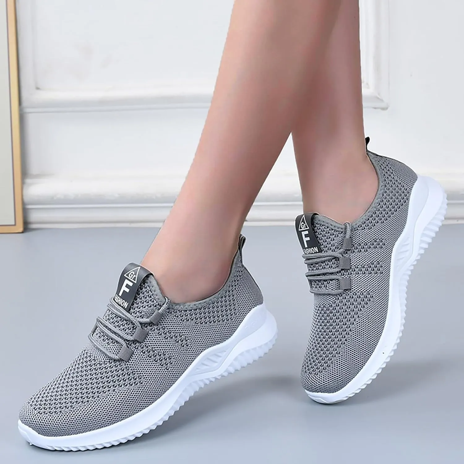 Womens Running Shoes Slip On Arch Support Orthopedic Shoes Non Slip Mesh Breathable Sneakers Lightweight Athletic Gym Workout Tennis Training Sneakers for Summer