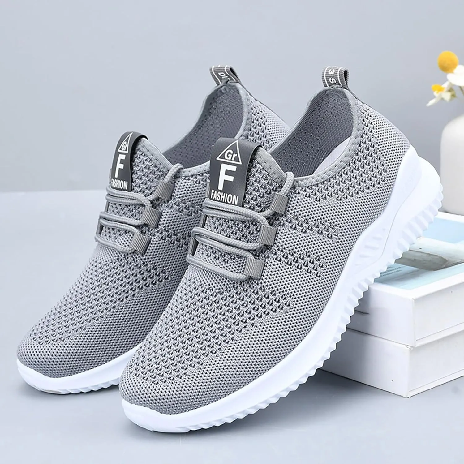 Womens Running Shoes Slip On Arch Support Orthopedic Shoes Non Slip Mesh Breathable Sneakers Lightweight Athletic Gym Workout Tennis Training Sneakers for Summer