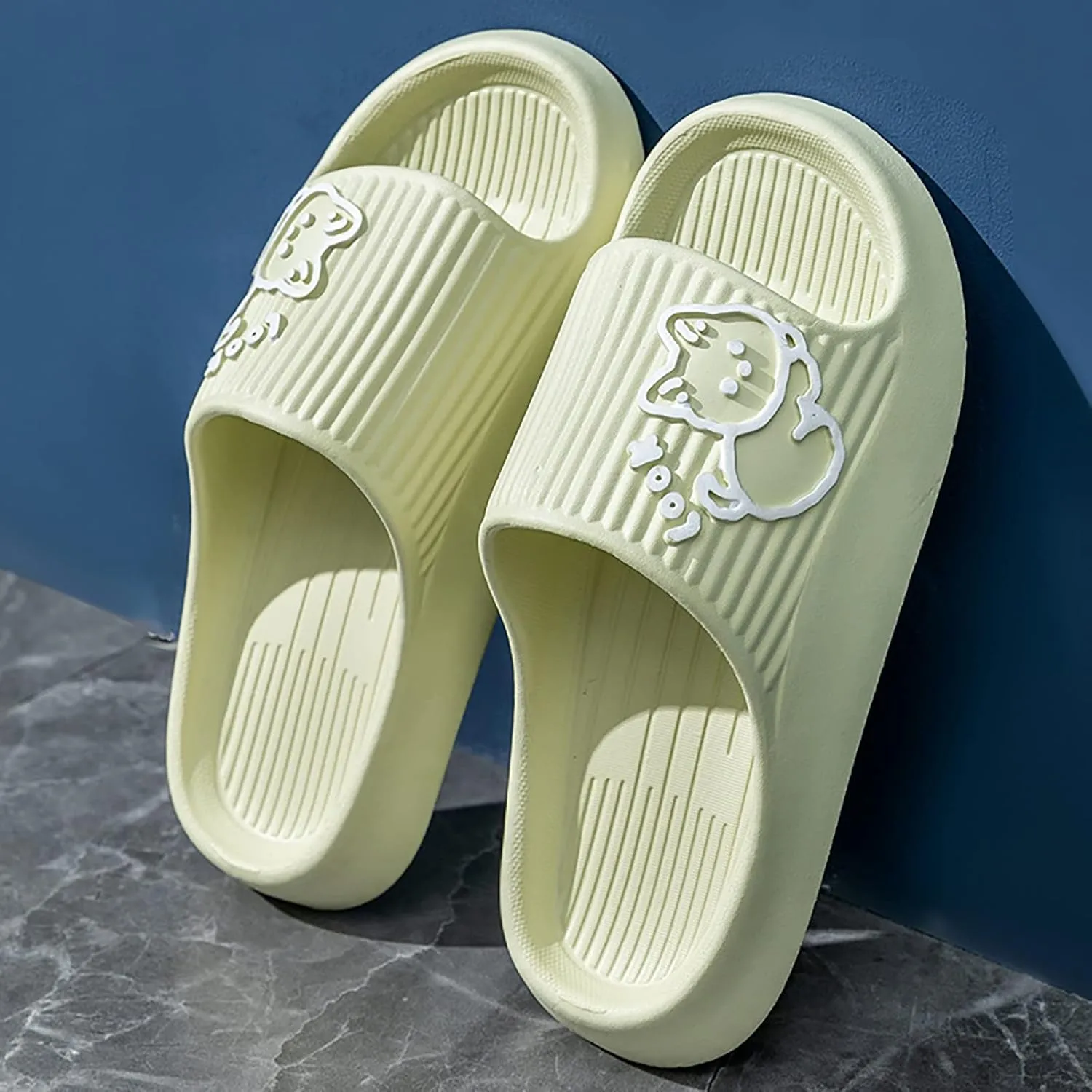 Womens Slides Open Toe Shower Shoes Bathroom Sandals Quick Drying Shower Slippers Women's Cloud Slides