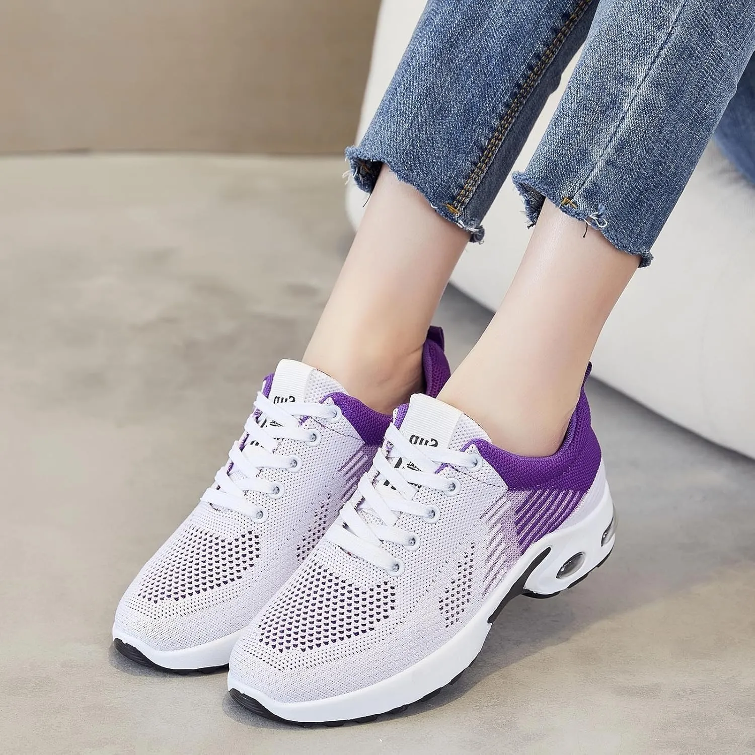 Womens Slip On Sneakers Lightweight Arch Support Walking Shoe Casual Orthopedic Shoes Comfortable Air Cushion Running Shoes Non Slip Mesh Air Cushion Sneakers Plantar Fasciitis Tennis Shoe
