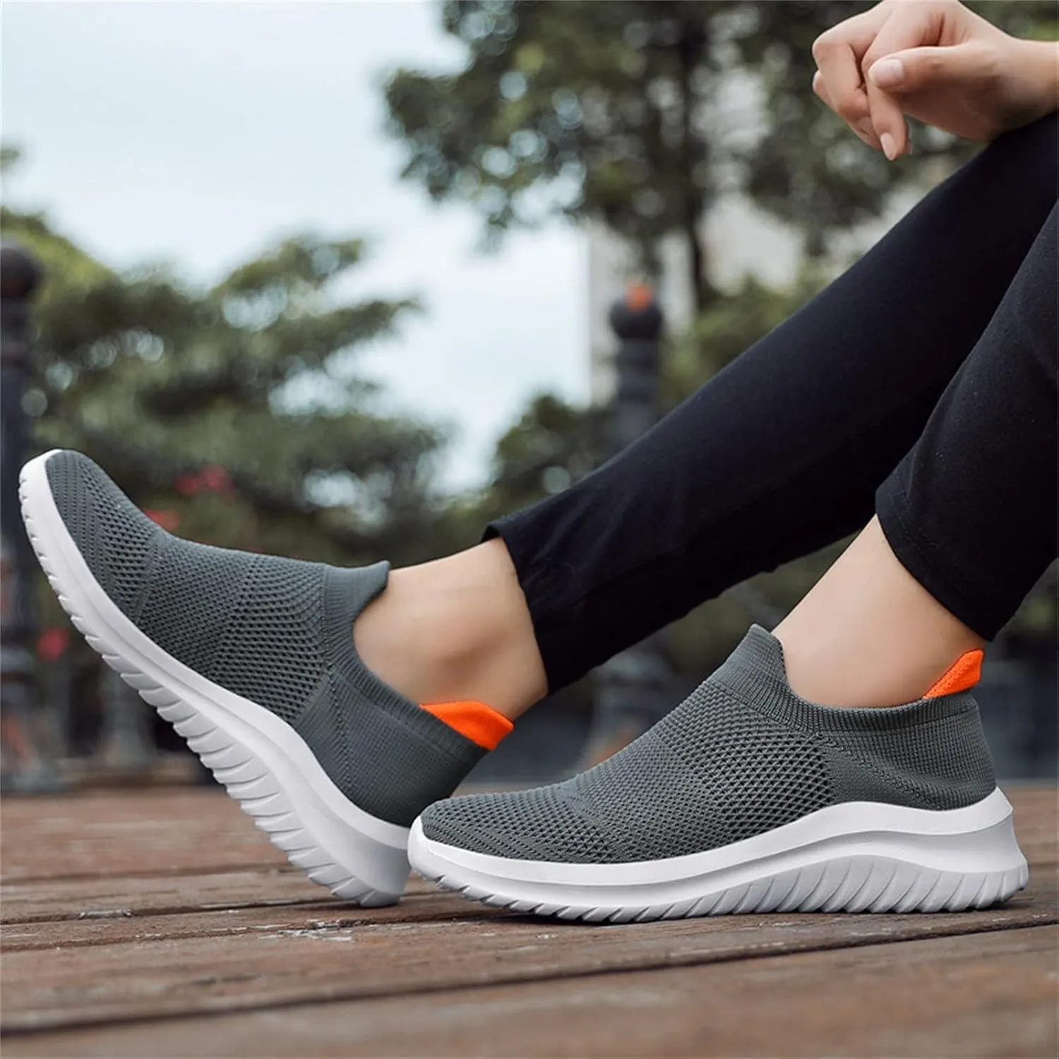Womens Slip On Walking Shoes Non Slip Running Shoes Mens Running Shoes Walking Casual Tennis Shoes Walking Sneakers White Tennis Shoe Cross Trainer Shoe
