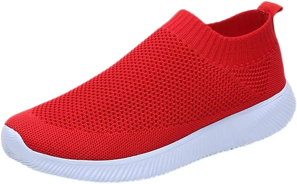 Women's Slip On Walking Shoes Running Comfortable Non Slip Work Shoes Women High Top Casual Tennis Shoes Slip On Sneakers White Tennis Shoe White Loafers