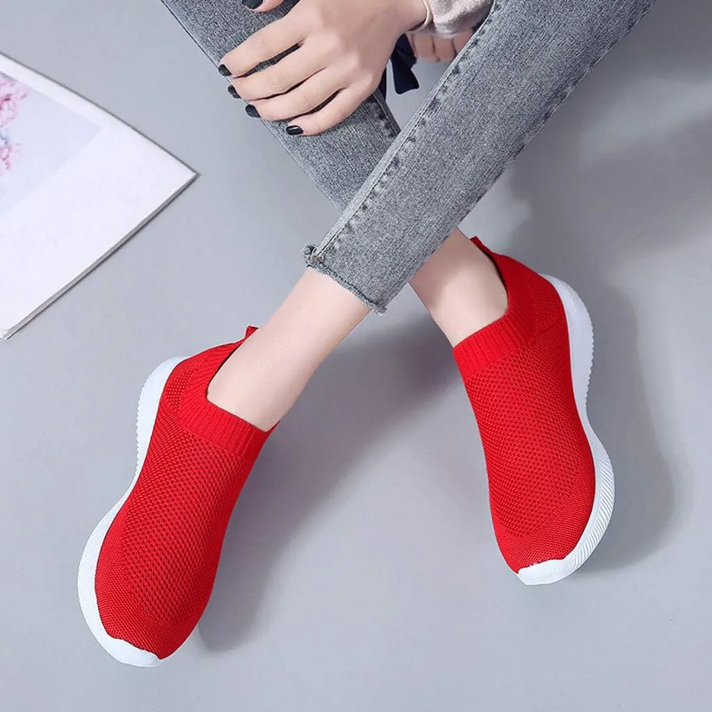 Women's Slip On Walking Shoes Running Comfortable Non Slip Work Shoes Women High Top Casual Tennis Shoes Slip On Sneakers White Tennis Shoe White Loafers