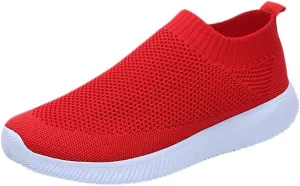 Women's Slip On Walking Shoes Running Comfortable Non Slip Work Shoes Women High Top Casual Tennis Shoes Slip On Sneakers White Tennis Shoe White Loafers