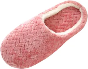 Womens Slippers,Unisex Slipper Slides Memory Foam Fluffy Soft Warm House Slippers Anti-Skid Cozy Plush for Indoor Outdoor