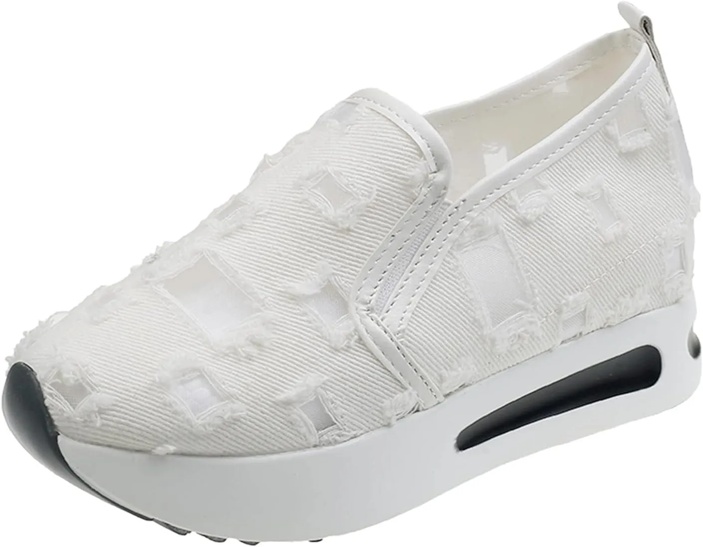 Women's Sneakers 2025 Breathable Walking Work Shoes with Arch Support Fashion Non Slip Orthopedic Shoes Comfortable Casual Wedge Slip On Sneakers for Daily Wear