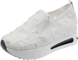 Women's Sneakers 2025 Breathable Walking Work Shoes with Arch Support Fashion Non Slip Orthopedic Shoes Comfortable Casual Wedge Slip On Sneakers for Daily Wear