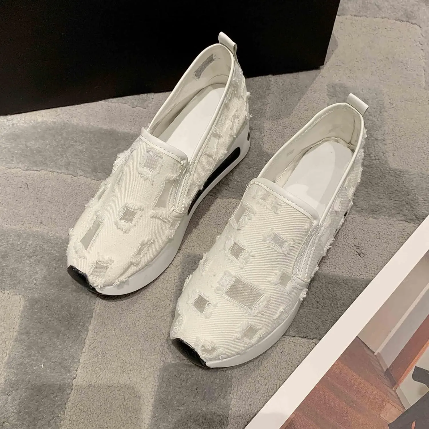 Women's Sneakers 2025 Breathable Walking Work Shoes with Arch Support Fashion Non Slip Orthopedic Shoes Comfortable Casual Wedge Slip On Sneakers for Daily Wear