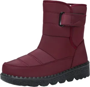 Women's Snow Boots Anti-Slip Mid-calf Winter Boots for Womens Comfortable Faux Fur Lined Winter Suede Snow Boots
