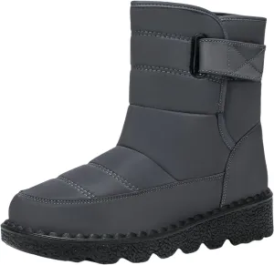 Women's Snow Boots Anti-Slip Mid-calf Winter Boots for Womens Comfortable Faux Fur Lined Winter Suede Snow Boots