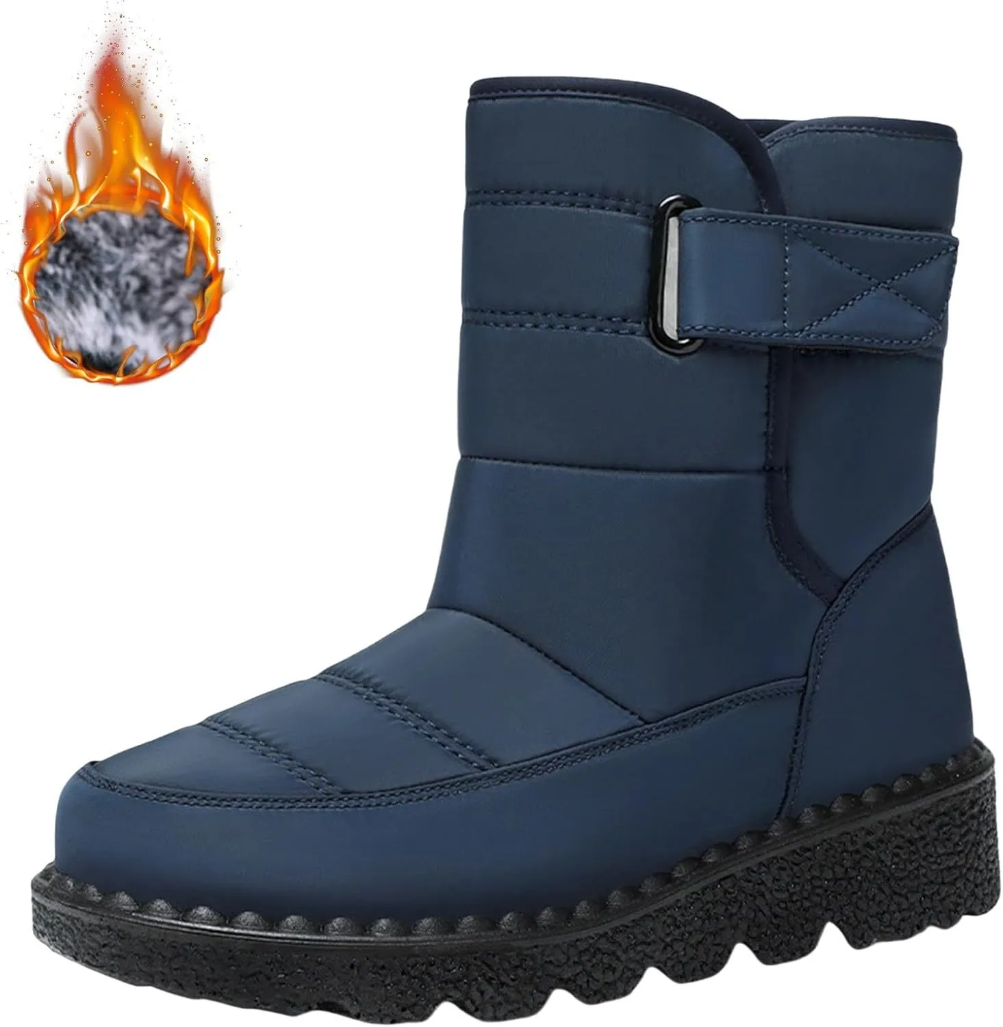 Women's Snow Boots Anti-Slip Mid-calf Winter Boots for Womens Comfortable Faux Fur Lined Winter Suede Snow Boots