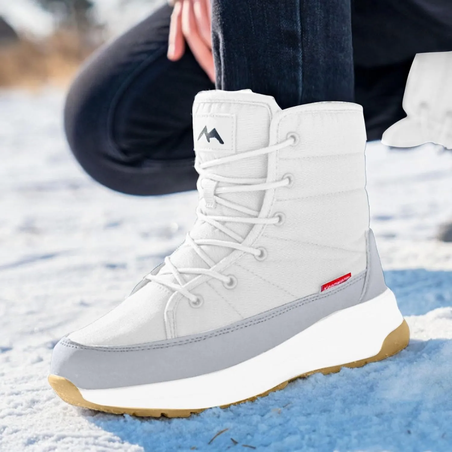 Women's Thickened Warm Fleece Short Snow Boots Women Mid Calf Snow Boots