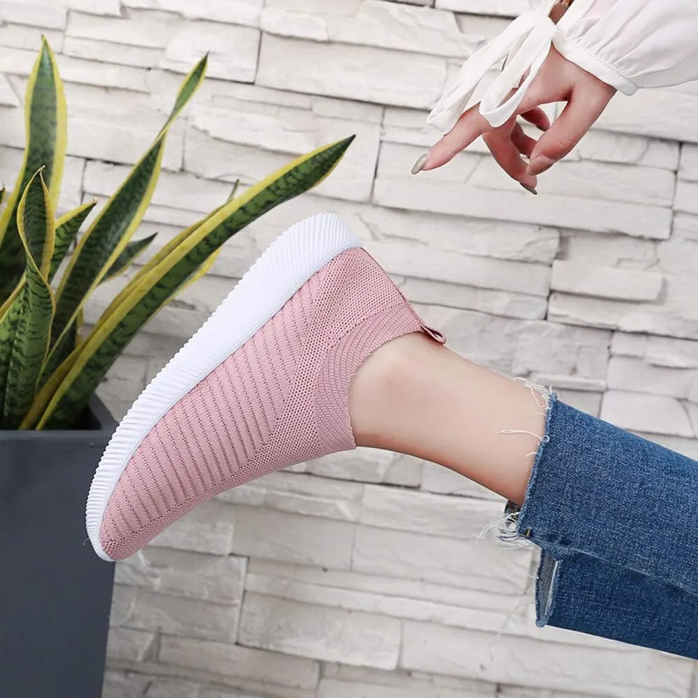 Women's Walking Shoes Cushion Comfortable Breeze Shoes Tennis Shoes Womens Boots Casual Work Shoes Platform Sneakers Slip On Tennis Shoe White Loafers