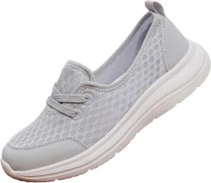 Womens Walking Shoes Tennis Lightweight Gym Sneakers Slip On Low Cut Workout Trainer Sport Breathable Mesh Running Shoes Comfortable Fashion Sneakers for Outdoor