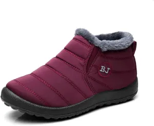 Womens Winter Snow Boots Ankle Booties Warm Fur Lined Waterproof Insulated Slip On Outdoor Shoes Anti-Slip Sneaker
