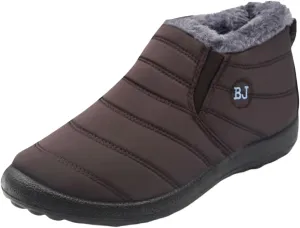 Womens Winter Snow Boots Ankle Booties Warm Fur Lined Waterproof Insulated Slip On Outdoor Shoes Anti-Slip Sneaker