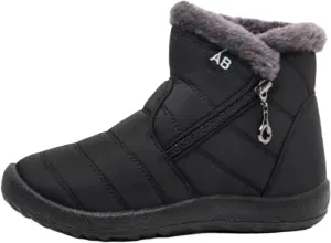 Womens Winter Snow Boots Ankle Booties Warm Fur Lined Waterproof Insulated Slip On Outdoor Shoes Anti-Slip Sneaker