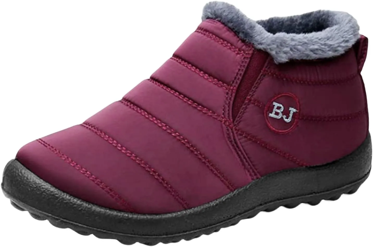 Womens Winter Snow Boots Ankle Booties Warm Fur Lined Waterproof Insulated Slip On Outdoor Shoes Anti-Slip Sneaker