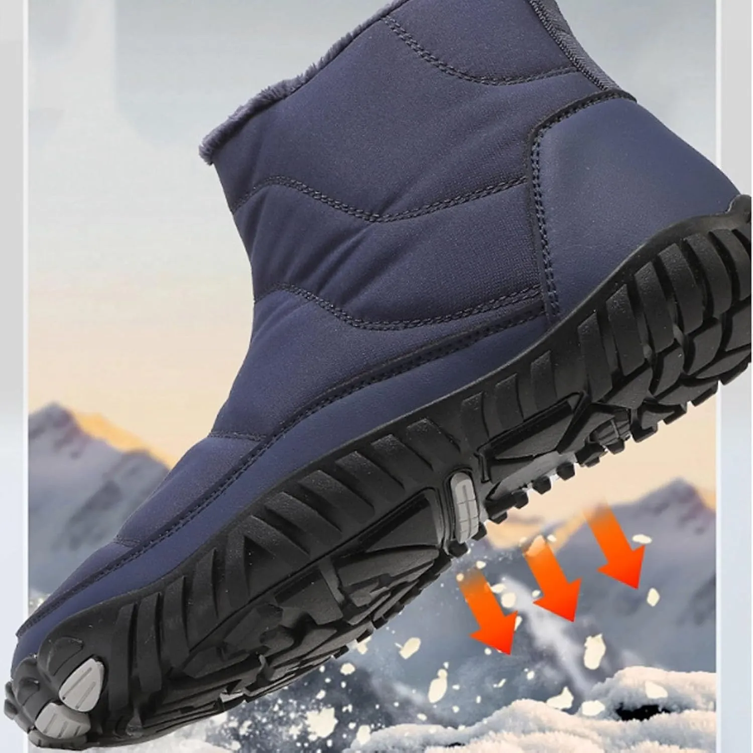 Women's Winter Warm Boots Solid Color Plush Insulated Snow Boots Soft Flat Non Slip Snow Hiking Boots Wide Width