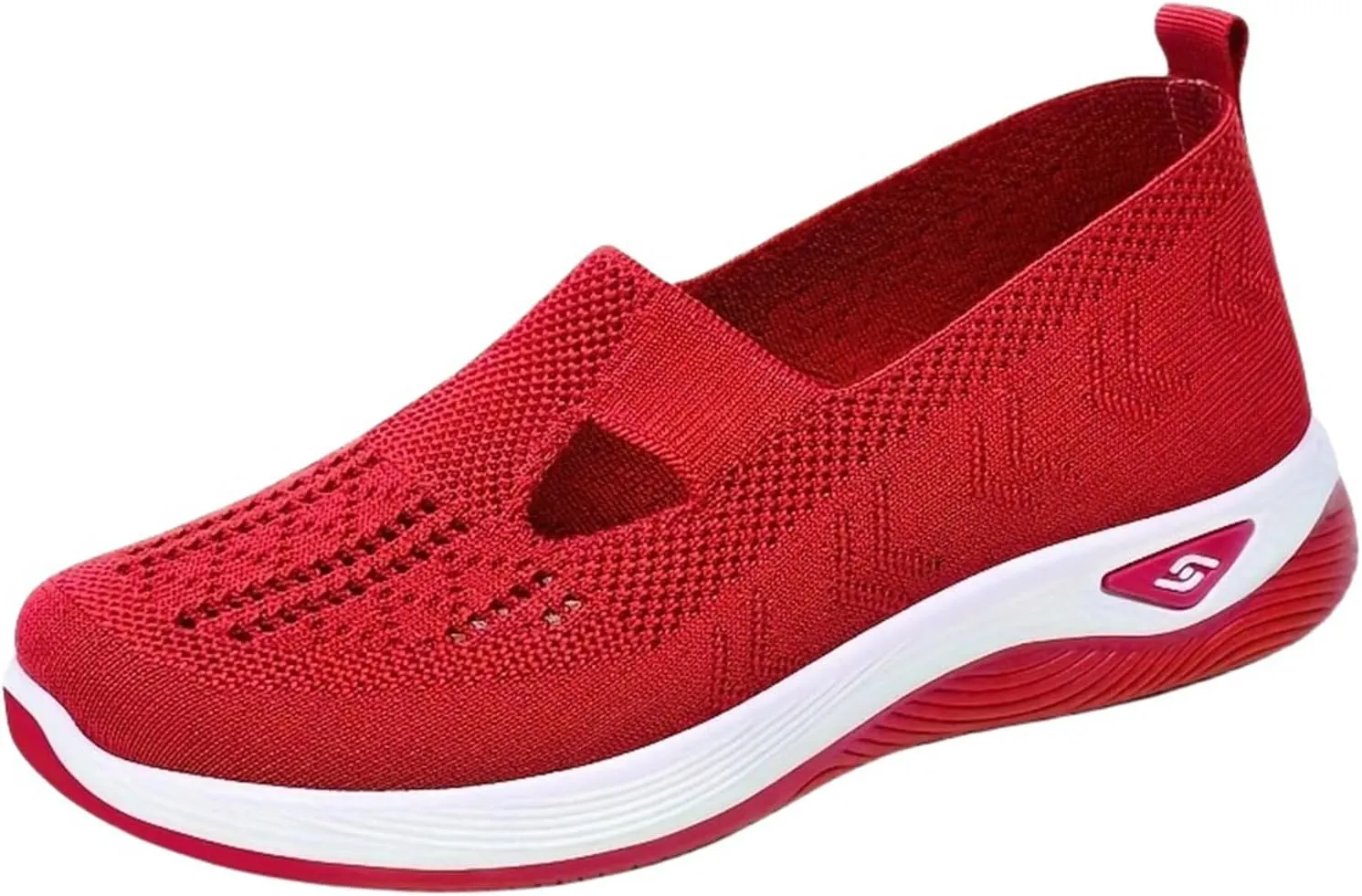 Women's Woven Orthopedic Shoes Summer Lightweight Breathable Arch Support Soft Shoes Trendy Comfortable Mesh Hollow Out Slip-On Sneakers Diabetic Foam Shoe Casual Dressy Walking Sneaker