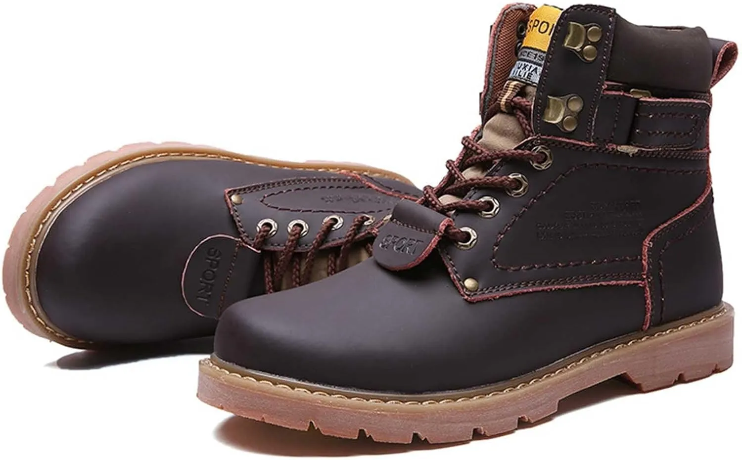 Work Boots for Men Waterproof Hiking Sneakers Shoes with Fur Lined Workout Shoes for Women Insulated Winter Outdoor Botas Waterproof Non Slip Hike Grounded Footwear