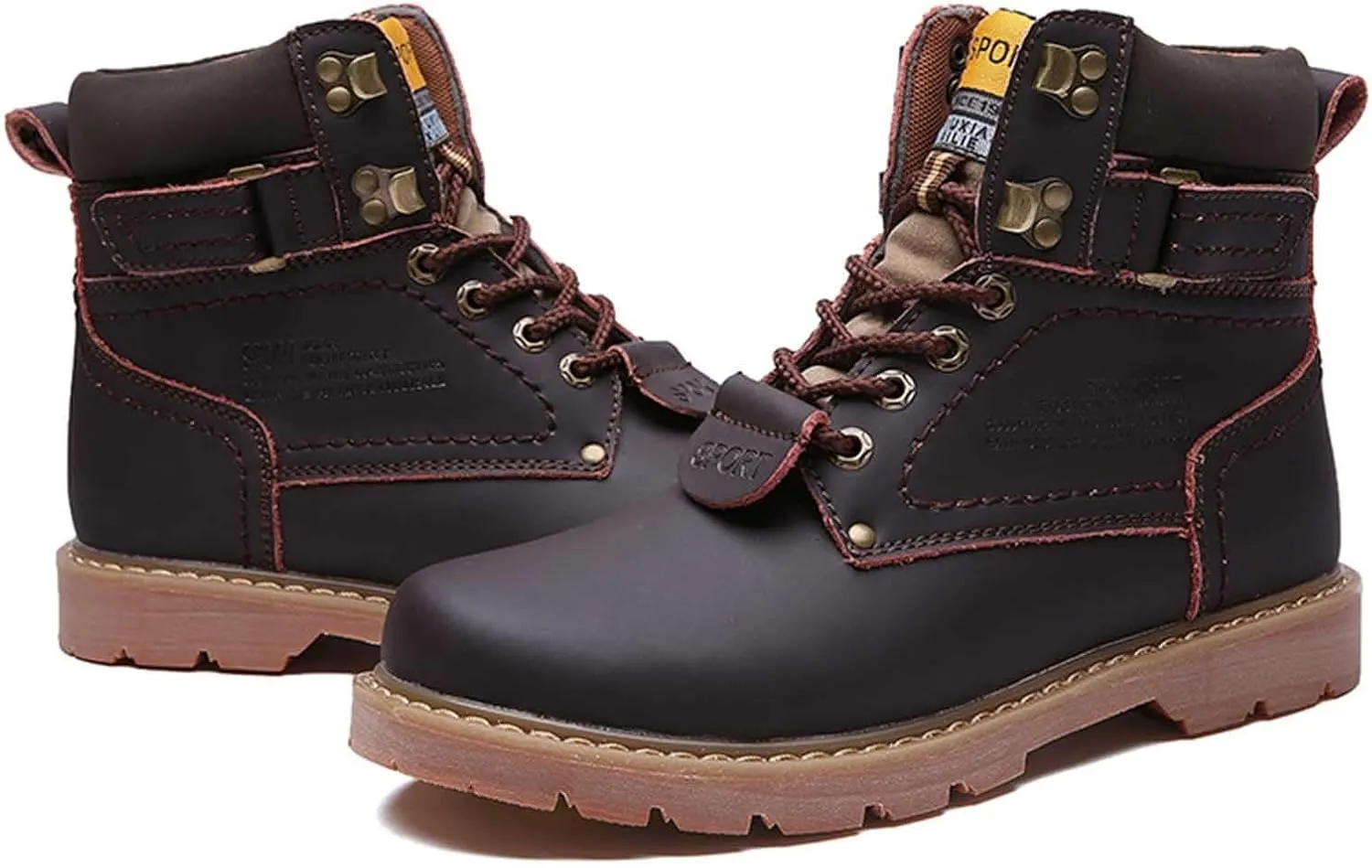 Work Boots for Men Waterproof Hiking Sneakers Shoes with Fur Lined Workout Shoes for Women Insulated Winter Outdoor Botas Waterproof Non Slip Hike Grounded Footwear