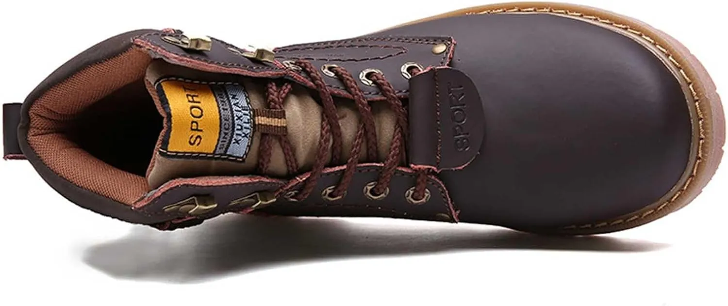Work Boots for Men Waterproof Hiking Sneakers Shoes with Fur Lined Workout Shoes for Women Insulated Winter Outdoor Botas Waterproof Non Slip Hike Grounded Footwear
