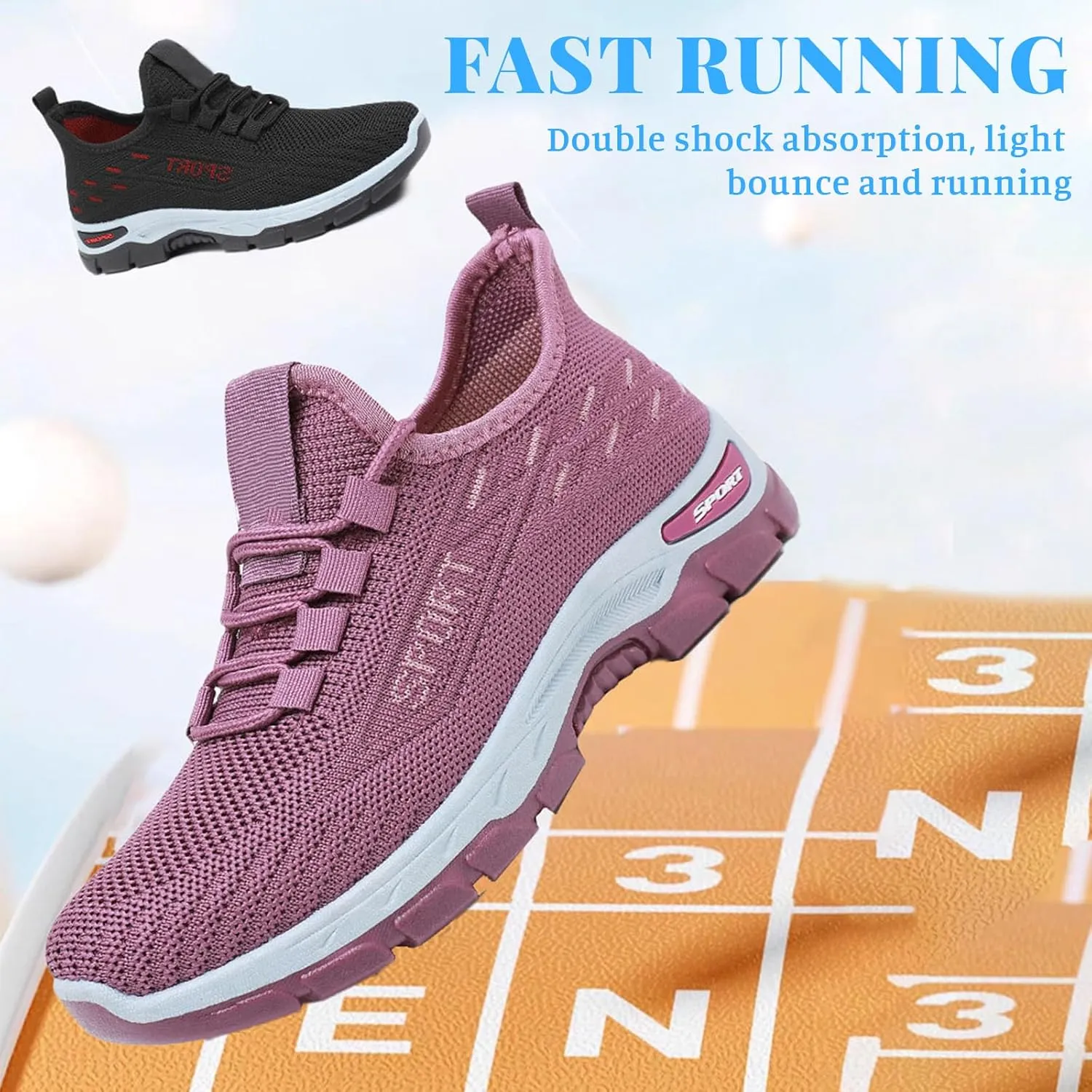 ZWRXW Orthopedic Sneakers for Women Comfortwear Shoes Arch Support Orthopedic Walking Shoes Breathable Non Slip Casual Athletic Sneakers Mesh Up Running Sneaker