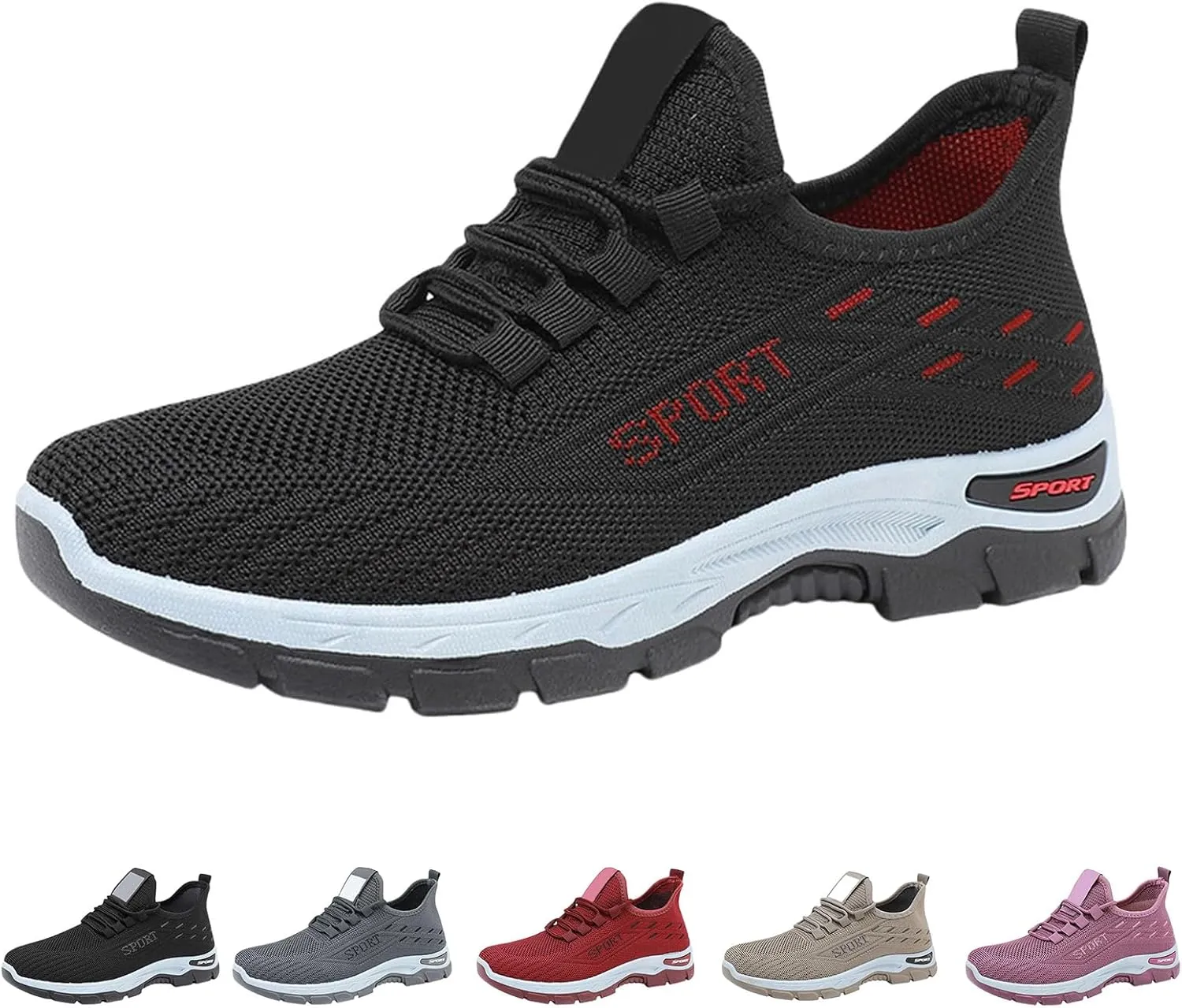 ZWRXW Orthopedic Sneakers for Women Comfortwear Shoes Arch Support Orthopedic Walking Shoes Breathable Non Slip Casual Athletic Sneakers Mesh Up Running Sneaker