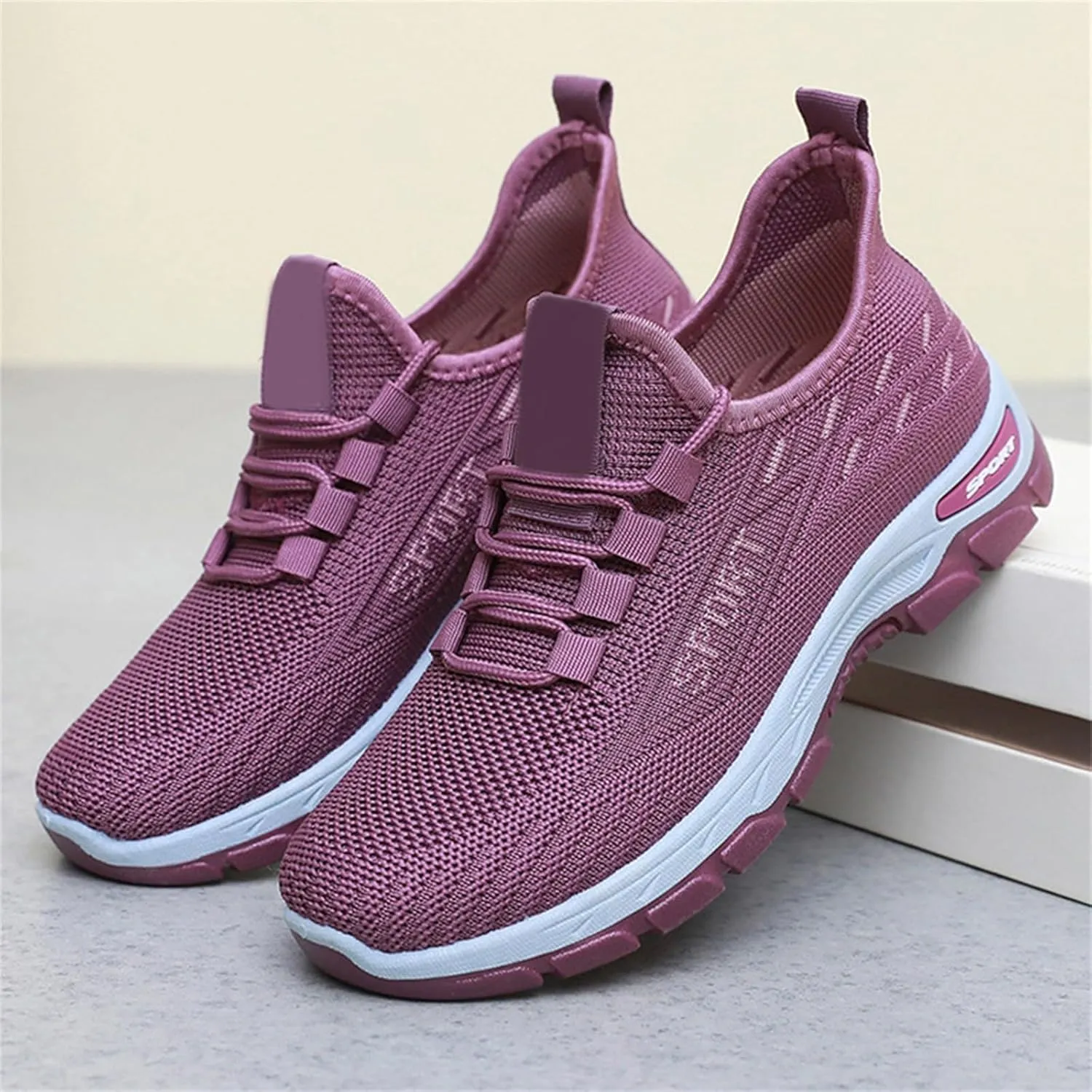 ZWRXW Orthopedic Sneakers for Women Comfortwear Shoes Arch Support Orthopedic Walking Shoes Breathable Non Slip Casual Athletic Sneakers Mesh Up Running Sneaker
