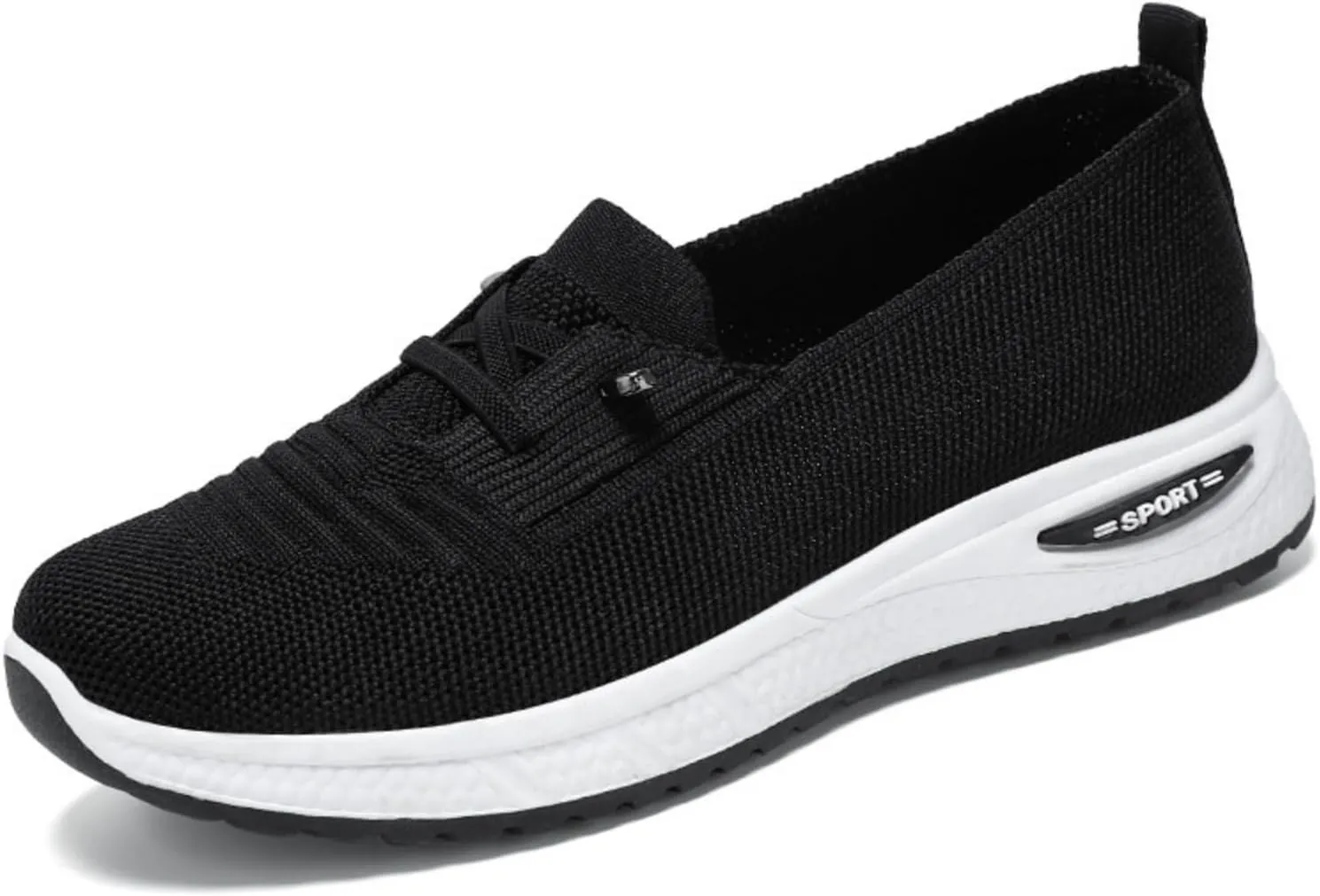 ZWRXW Women's Comfortable Walking Shoes Slip On Orthopedic Sneakers Breathable Mesh Knitted Woven Arch Support Non-Slip Shoes Tennis Athletic Casual Lightweight Wide Width Soft Shoe